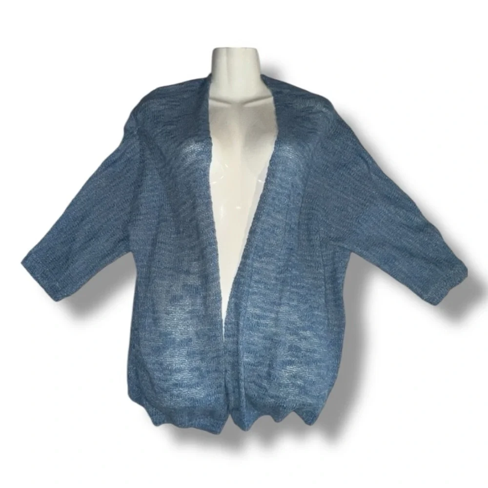 Old Navy NWT Ancient Mariner Blue Slub Knit Open Cardi 3/4 Sleeve Lightweight L - Picture 15 of 16